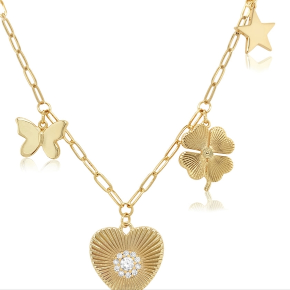 Jennifer Miller PEARL & MULTI CHARM NECKLACE